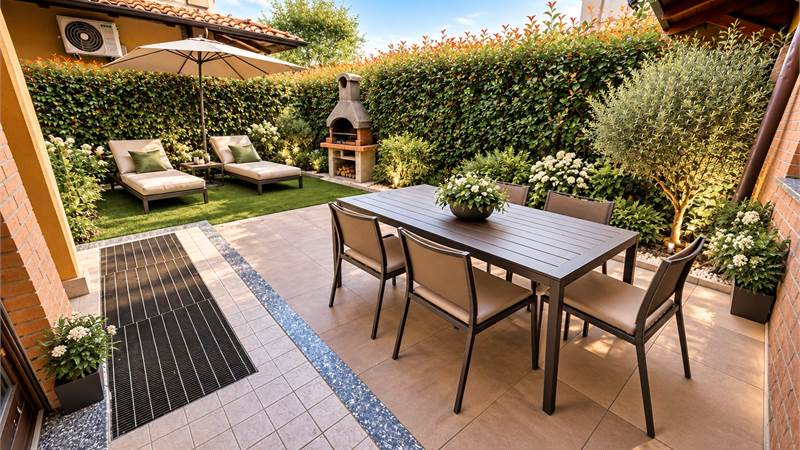 Elegante Trilocale a Gerenzano con Due Aree Esterne, Portico, Doppi Servizi, Box e Cantina